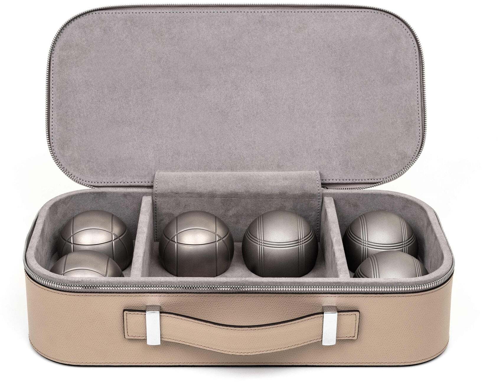 Набор для игры в петанк - 38,5X19XH9,5 см / зернистая кожа_петроль-синий