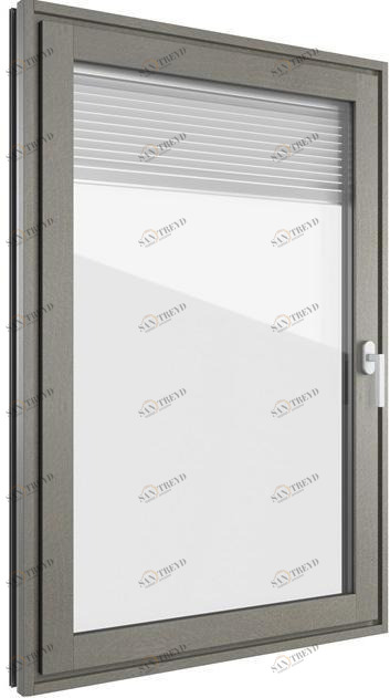 FINSTRAL Окно из алюминия и дерева со встроенными жалюзи Fin-project sun-id-1473337