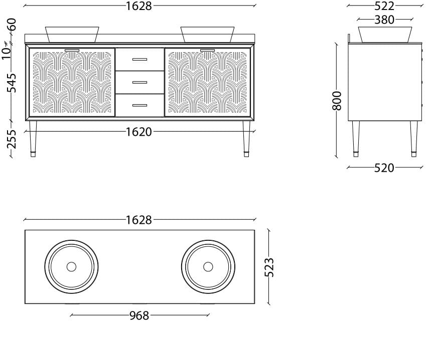 Деревянный напольный умывальник с ящиками Park Avenue CORA 3A ARCH-00127422 - Вид №6