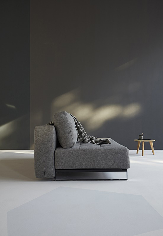 Диван Supremax Deluxe Excess Lounger с подушками и хромированными ножками, серый Innovation Living SUPREMAX563 - Вид №2