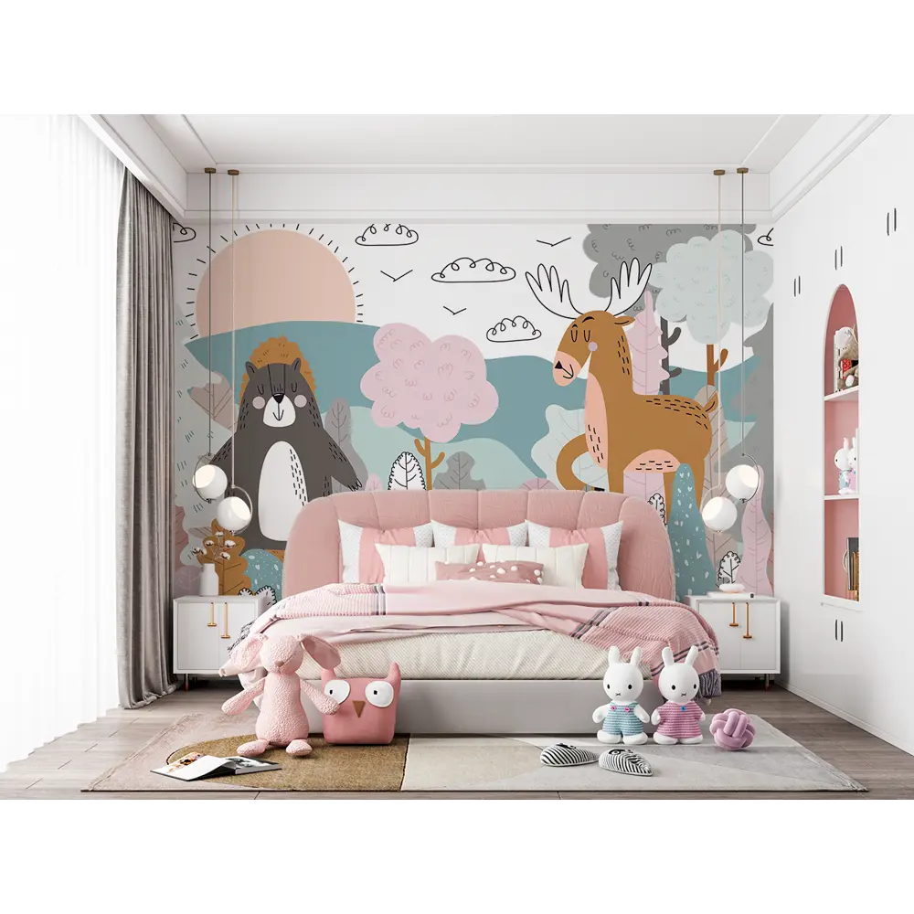 Фотообои Ежик и друзья флизелиновые 300x270 см L13-814 FBRUSH 3D FLIZART STLM-2162057 - Вид №2