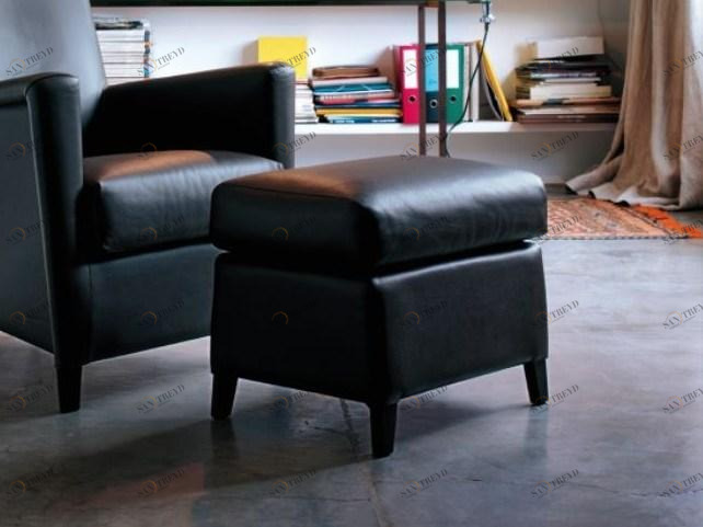 Verzelloni Съемный кожаный пуф Calvino sun-id-1428692