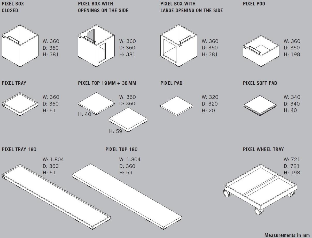 BENE Модульный офисный книжный шкаф Pixel sun-id-1470134 - Вид №21