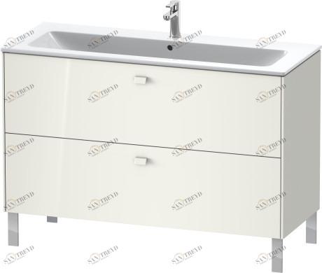 BR440402222 Тумбочка напольная Brioso #BR4404 1220 x 479 мм Белый глянцевый декор Duravit