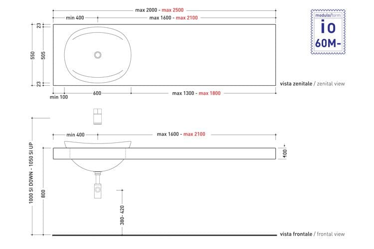 Двойная столешница для умывальника Ceramica Flaminia ARCH-00035641 - Вид №3