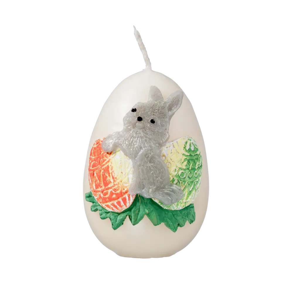 Свеча Яйцо пасхальное с аппликацией кролик цвет в ассортименте 9 см Santreyd STLM-2008176 - Вид №6