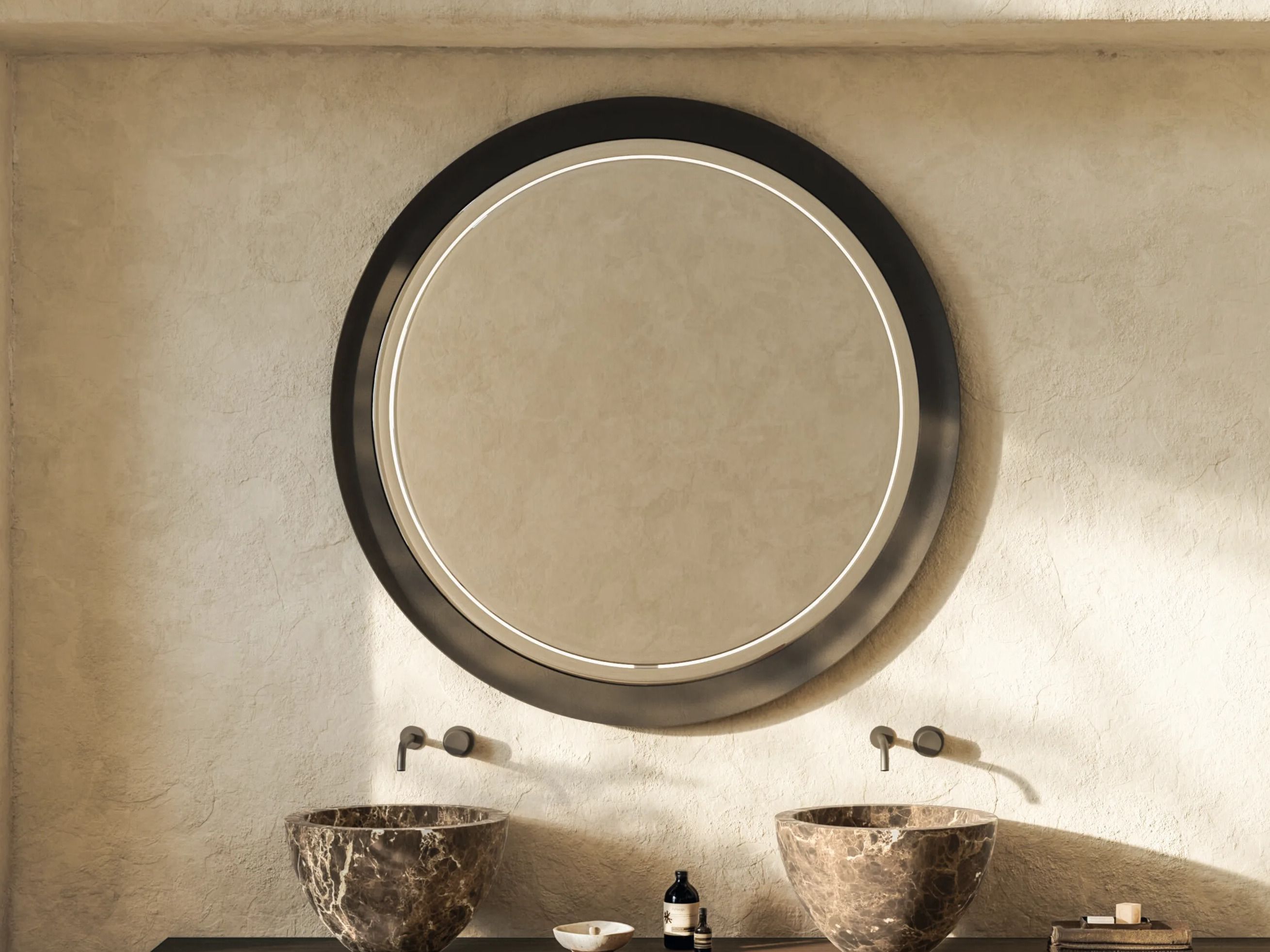 Круглое зеркало со встроенным освещением для ванной комнаты Boffi реки ARCH-00076644