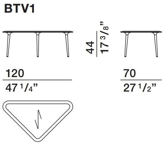 Molteni & C. Треугольный журнальный столик для гостиной sun-id-1365006 - Вид №2