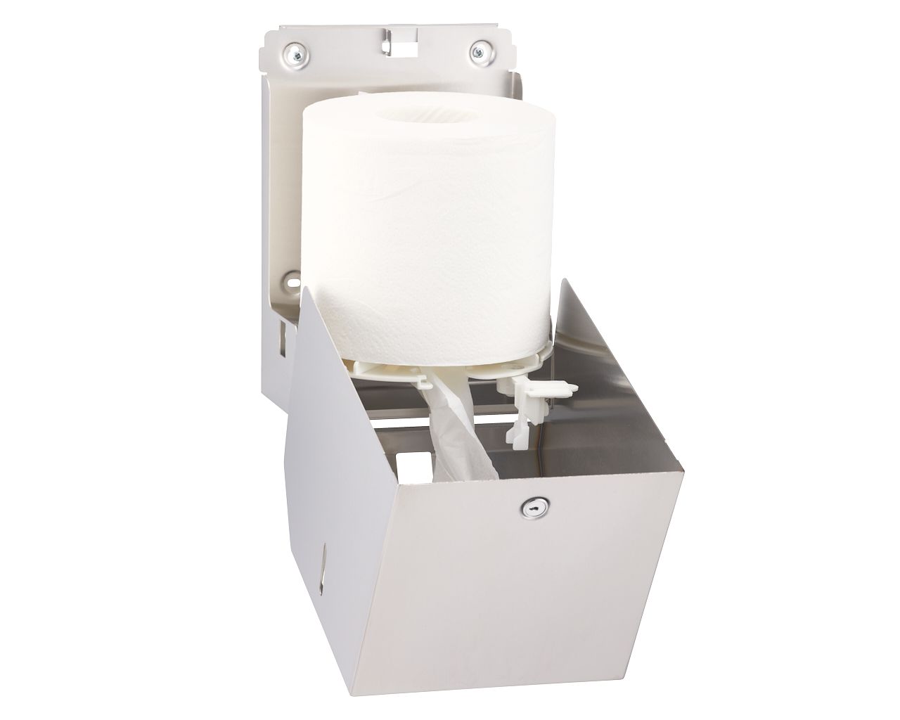 CSM202 STELLA WHITE LINE MINI система рулонов полотенец или туалетной бумаги, матовая сталь Merida  - Вид №1