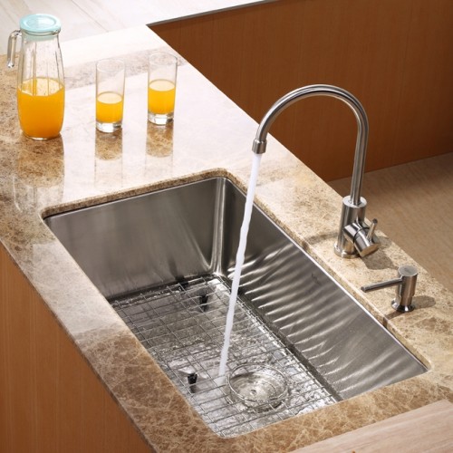 KHU100-30-KPF2160-SD20 Накладная раковина на столешницу  прямоугольная Krausru  - Вид №7