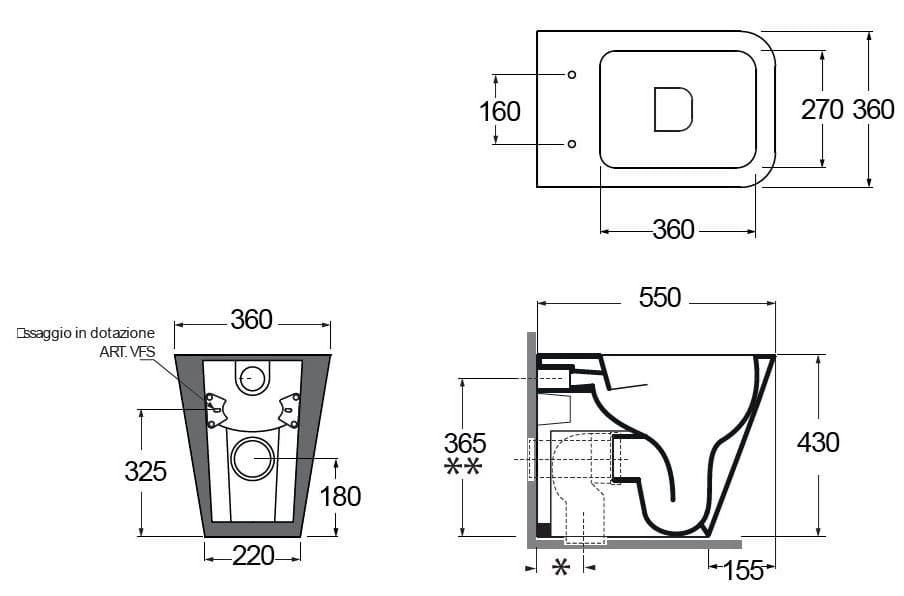 Напольный керамический туалет Azzurra Ceramica Сборка ARCH-00096650 - Вид №3