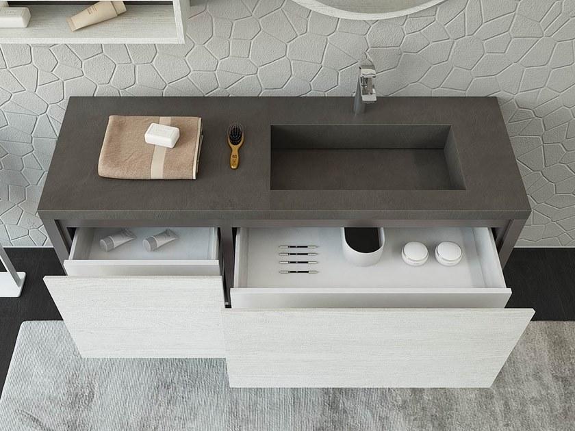 LEGNOBAGNO Тумба под умывальник подвесная с ящиками и зеркалом Freedom lineare sun-id-1424156 - Вид №1