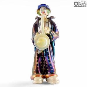 148 ORIGINALMURANOGLASS Скульптурная фигура Клоун - автор Pino Signoretto - муранское стекло OMG 10 см