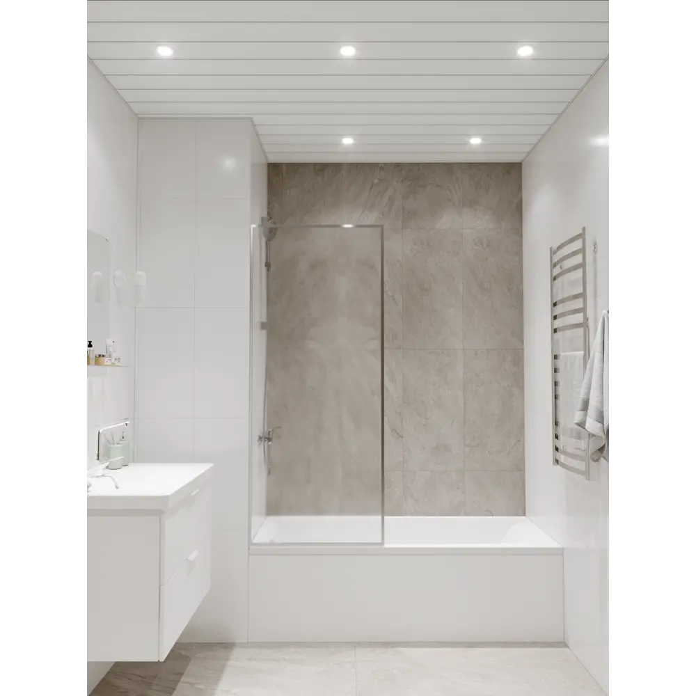 Комплект потолка Дуо 2x2 м цвет белый матовый/хром БАРД STLM-2144038