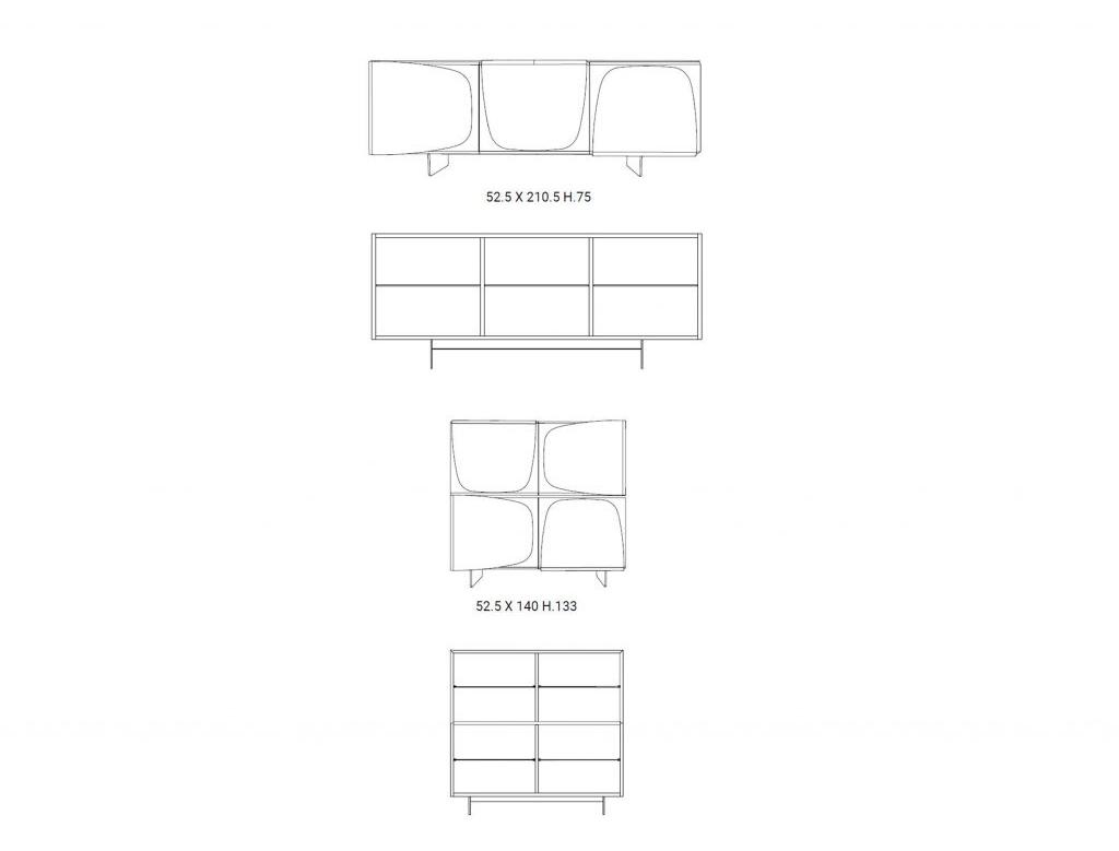 Ozzio Italia Буфет лакированный с распашными дверцами  X307  - Вид №5
