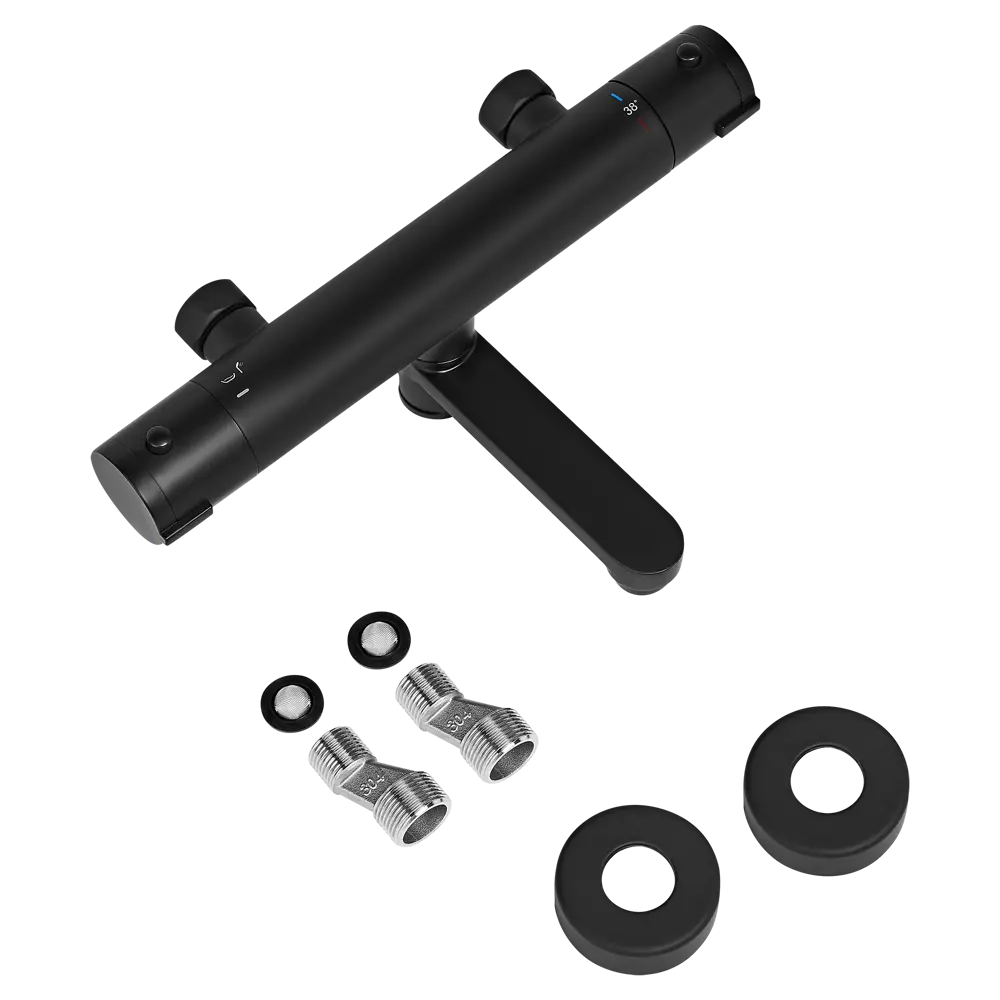 Смеситель термостатический KONSENSA Нарни YH5418-1PC с изливом цвет черный матовый STLM-2116430 - Вид №5