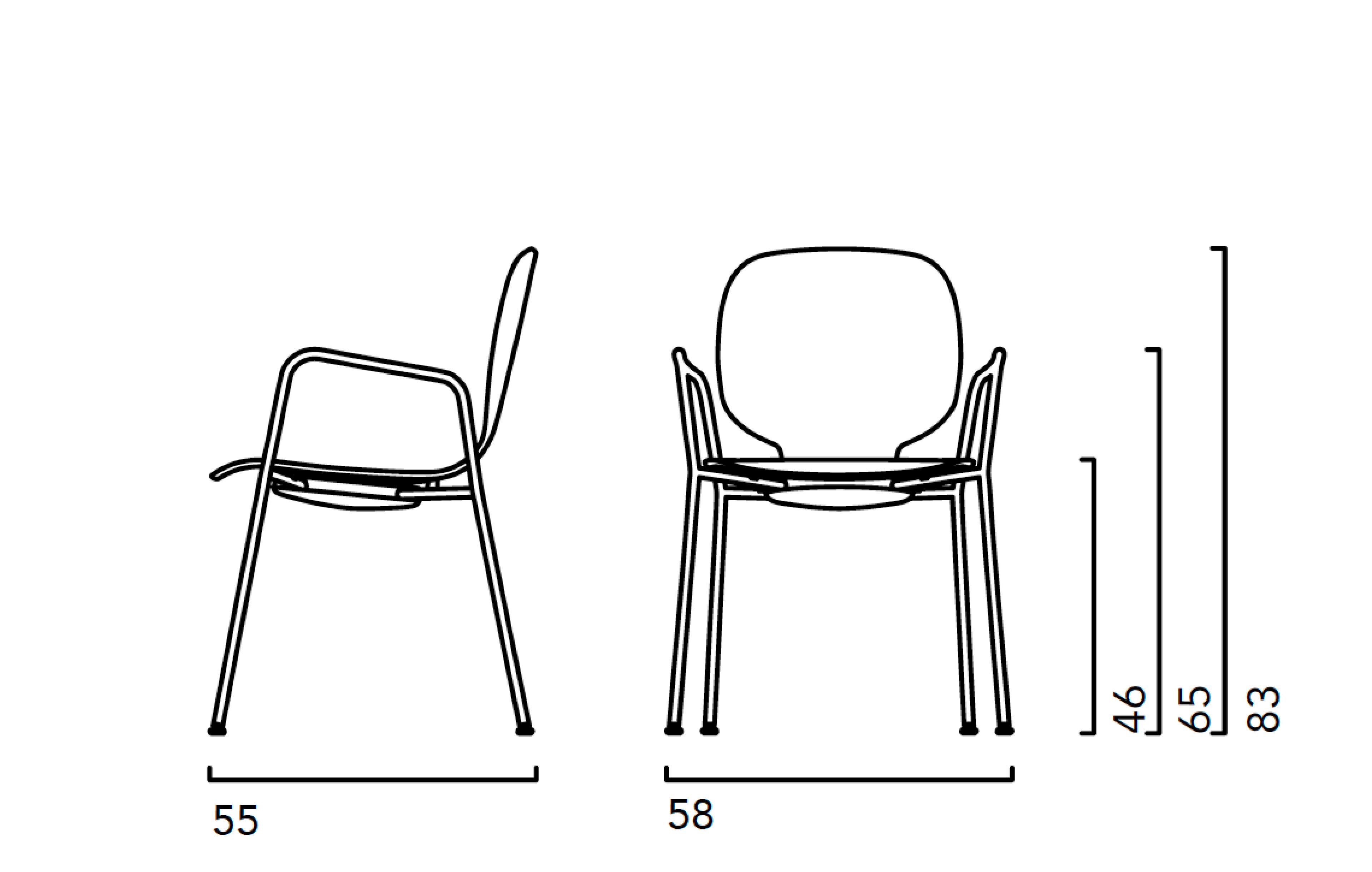 Мягкий штабелируемый стул с подлокотниками Crassevig Alis ARCH-00016510 - Вид №3