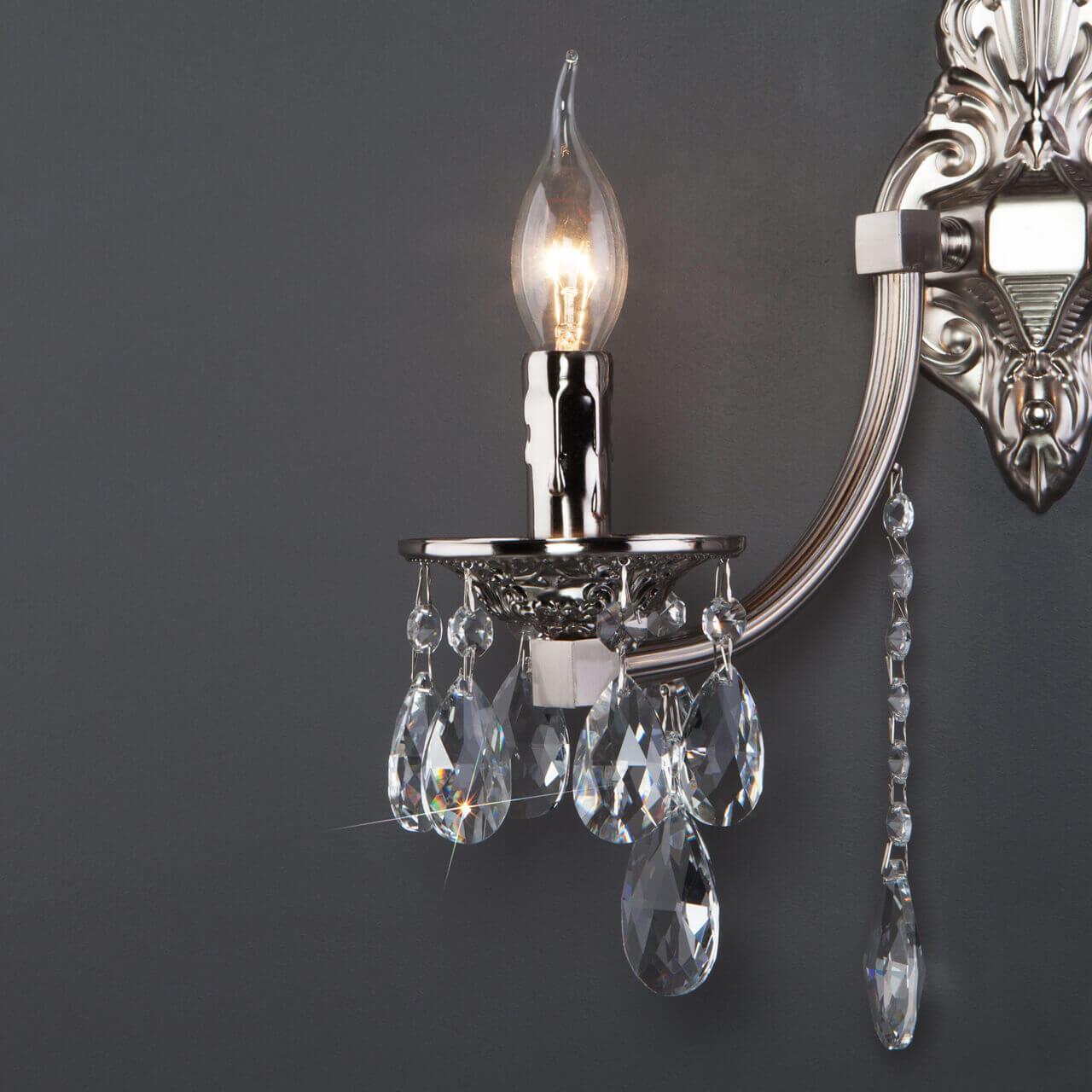 Бра металлическое на 2 лампы никель Liguria Strotskis 314/2 BOGATES СВЕЧА 00-3931846 Никель  - Вид №1