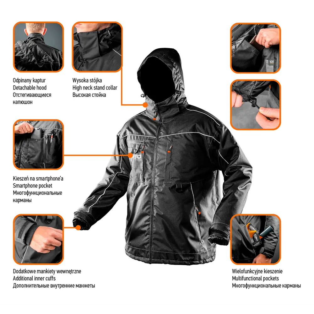 Куртка рабочая Neo Oxford цвет черный размер L/52 рост 179-182 см Neò STLM-2203077 - Вид №2