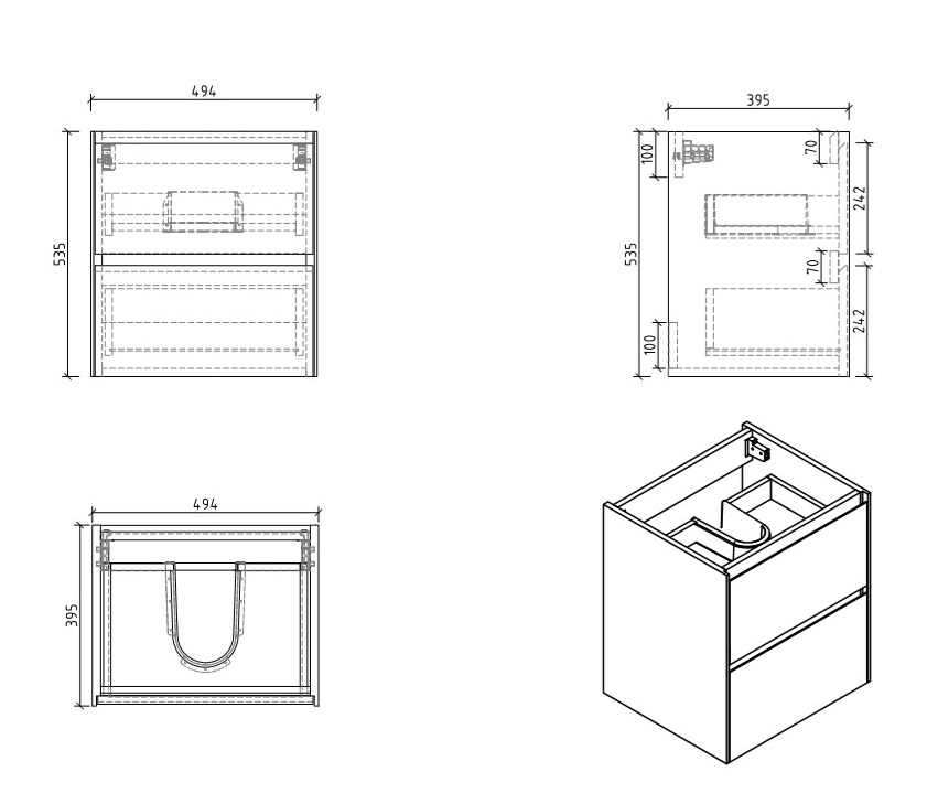 Мебель для ванной BelBagno PIETRA MINI-500-PT  - Вид №4