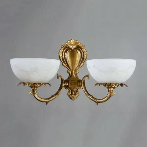 Бра светодиодное на 2 лампы белое Merida 0848/2 AB AMBIENTE MERIDA 00-3931013 Белый;золото