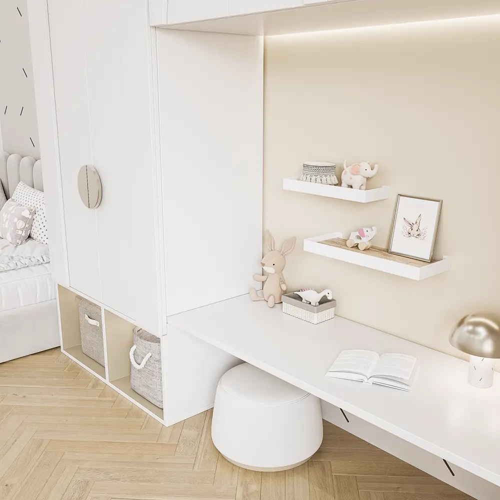 Настенная полка 32x11/40x15 см металл цвет белый KONSENSA STLM-2142636 - Вид №5