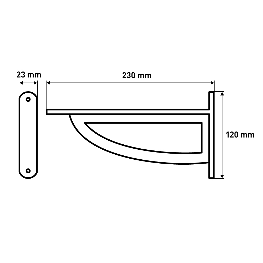 Кронштейн  D-WALL, 230x120х23 мм, черный LJPS0114 Public Steel Россия  - Вид №4