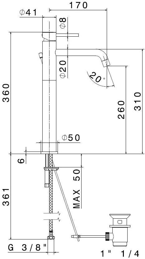 newform Смеситель для умывальника, однорычажный Xt 4204 - Вид №1