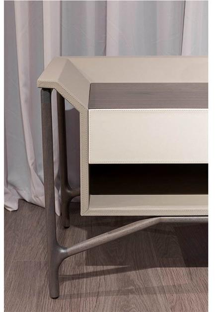 Turri Прямоугольная прикроватная тумбочка из кожи Vine sun-id-1490278 - Вид №2