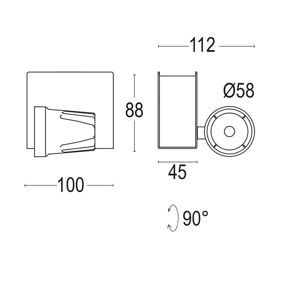 Kriter 1B Base Ghidini Kriter Wall / Ceiling .01 Белый (Матовый)  - Вид №1