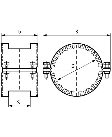 7440150 Соединители для чугунных труб SML BIS Mengering® Kombi Kralle для труб WALRAVEN  - Вид №1