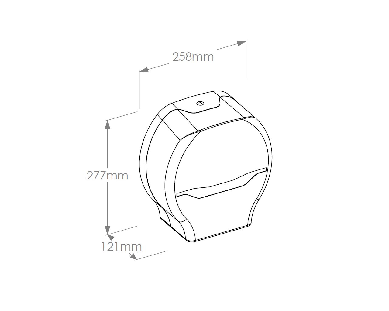 BHB101 Держатель туалетной бумаги HARMONY, пластик, прозрачный белый Merida  - Вид №1