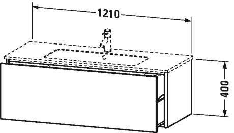 XS407406060 Тумбочка подвесная XSquare #XS4074 1210 x 478 мм Серо-коричневый шелковисто-матовый лак Duravit - Вид №1