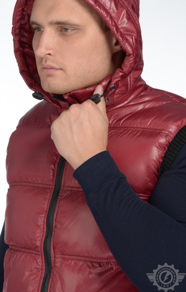 61197 Жилет "Комфорт" зимний бордо  Зимняя спецодежда  размер 44-46/170-176  - Вид №10