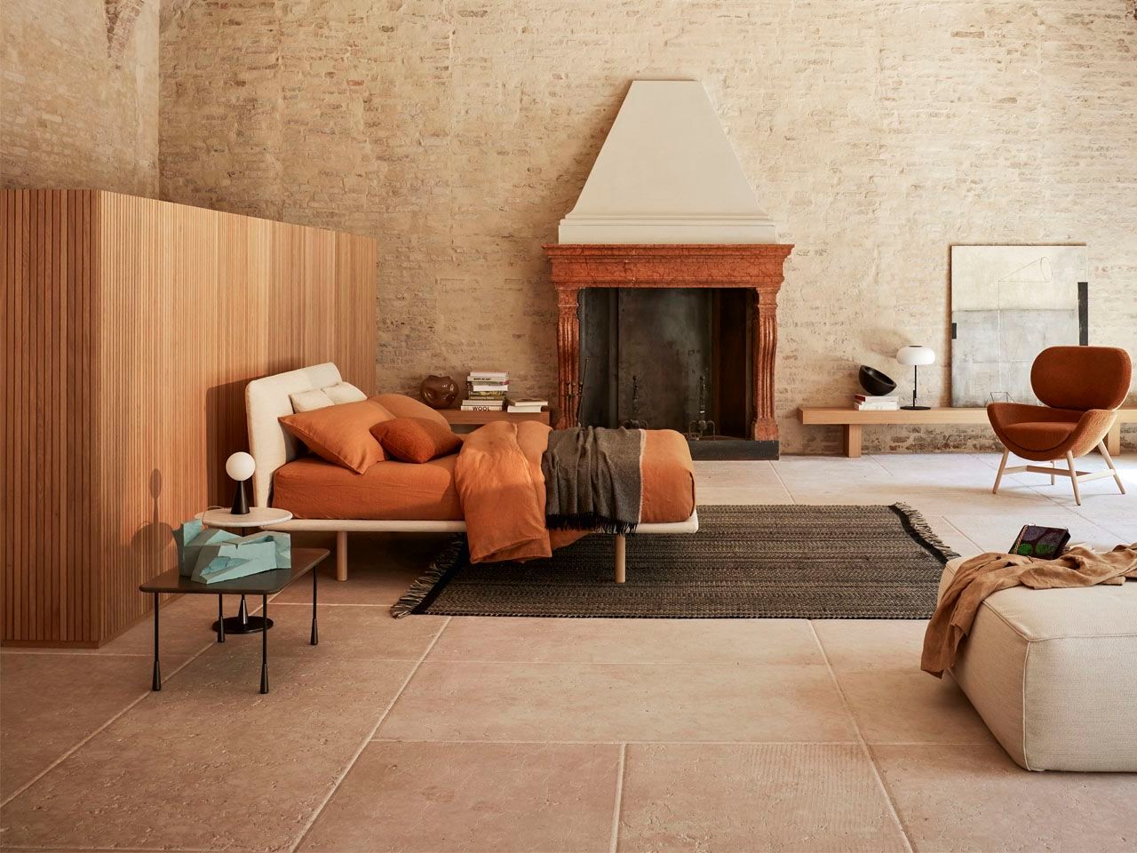 Двуспальная кровать из ткани с мягким изголовьем Pianca FILO UP ARCH-00047367 - Вид №6