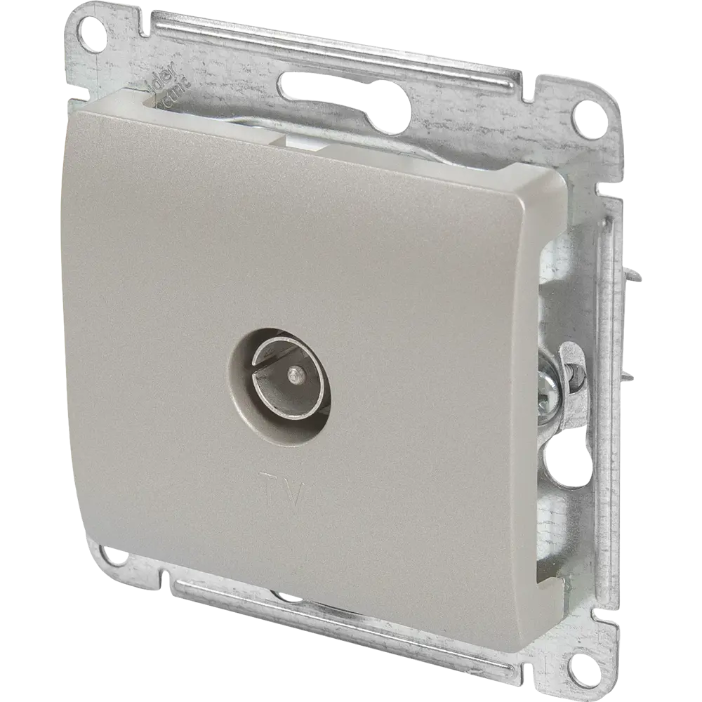 Розетка телевизионная встраиваемая Systeme Electric Glossa цвет платина STLM-2047932 - Вид №1