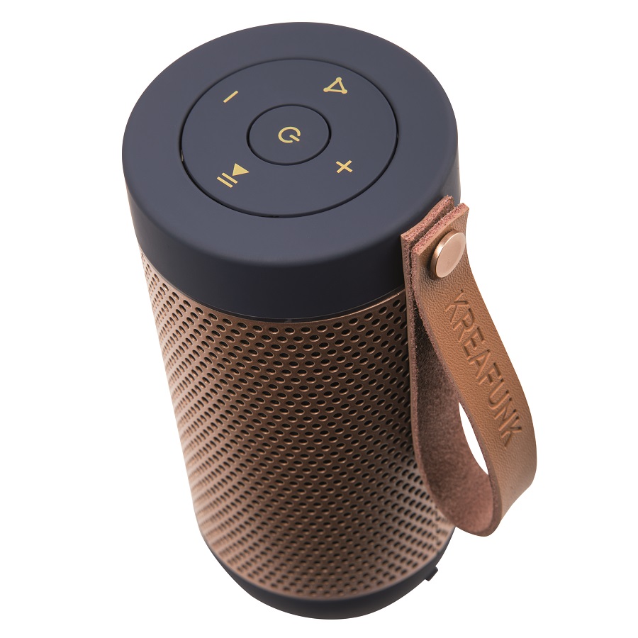 Колонка беспроводная с ремешком aFUNK, синяя с бронзой KREAFUNK KFCD06 - Вид №3