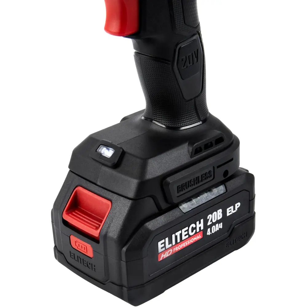 89399011 Дрель-шуруповерт аккумуляторная бесщеточная Elitech HD CD 20BL2 20 В Li-ion 2x4 Ач STLM-1422223  - Вид №11