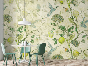 Моющиеся экологически чистые нетканые обои с цветочным рисунком
