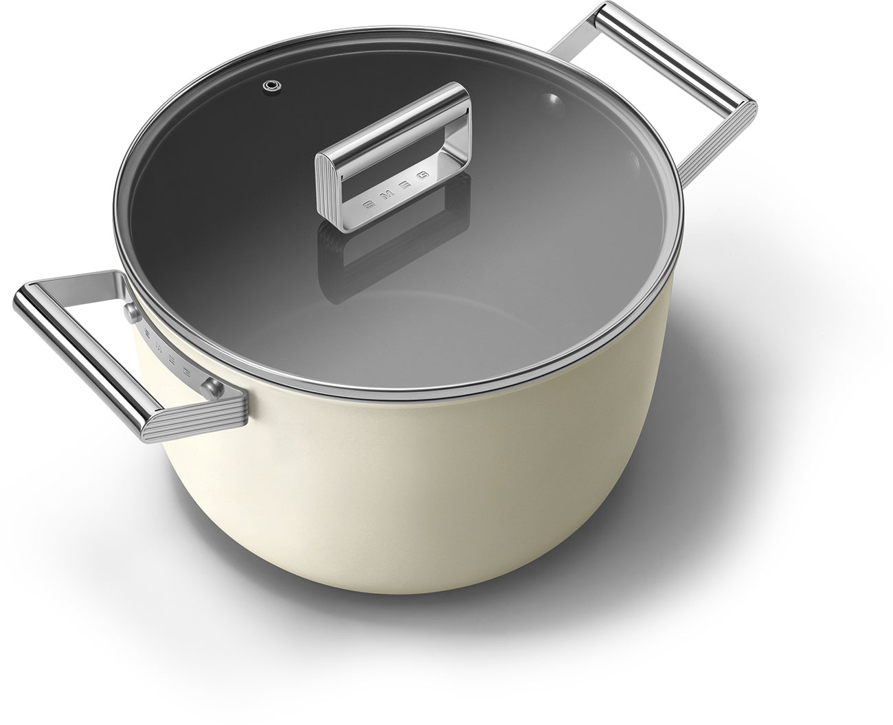 CKFC2611CRM Посуда / кастрюля с двумя ручками и крышкой 26 см, кремовая SMEG  - Вид №2