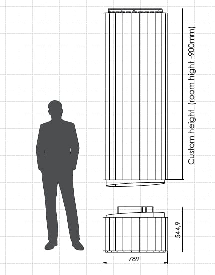 Отдельно стоящий камин из биоэтаноловой стали и стекла Planika PILLAR ARCH-00006633