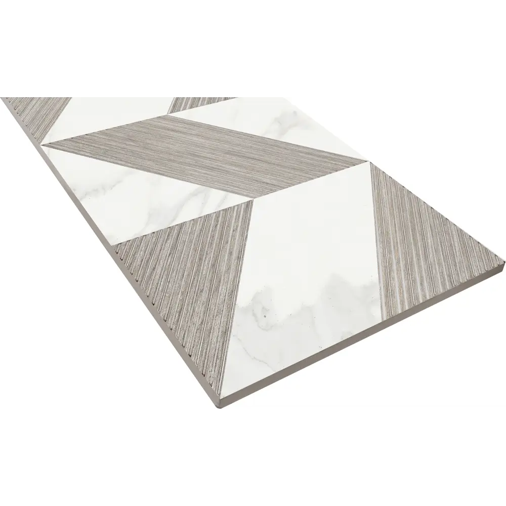 Декор настенный Бьорк Шеврон 20x60 см цвет белый/коричневый LB CERAMICS STLM-2009247 - Вид №1