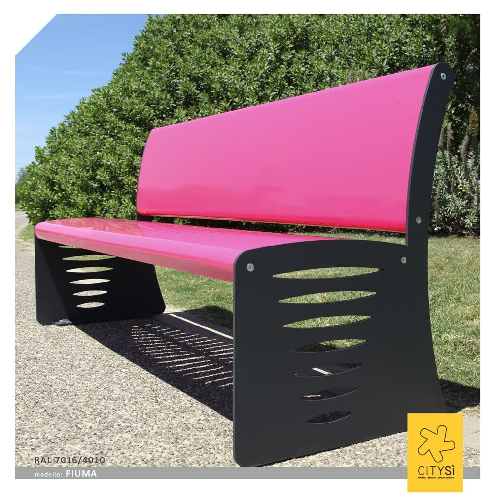 Стальная скамья со спинкой CITYSì перо ARCH-00104598 - Вид №6