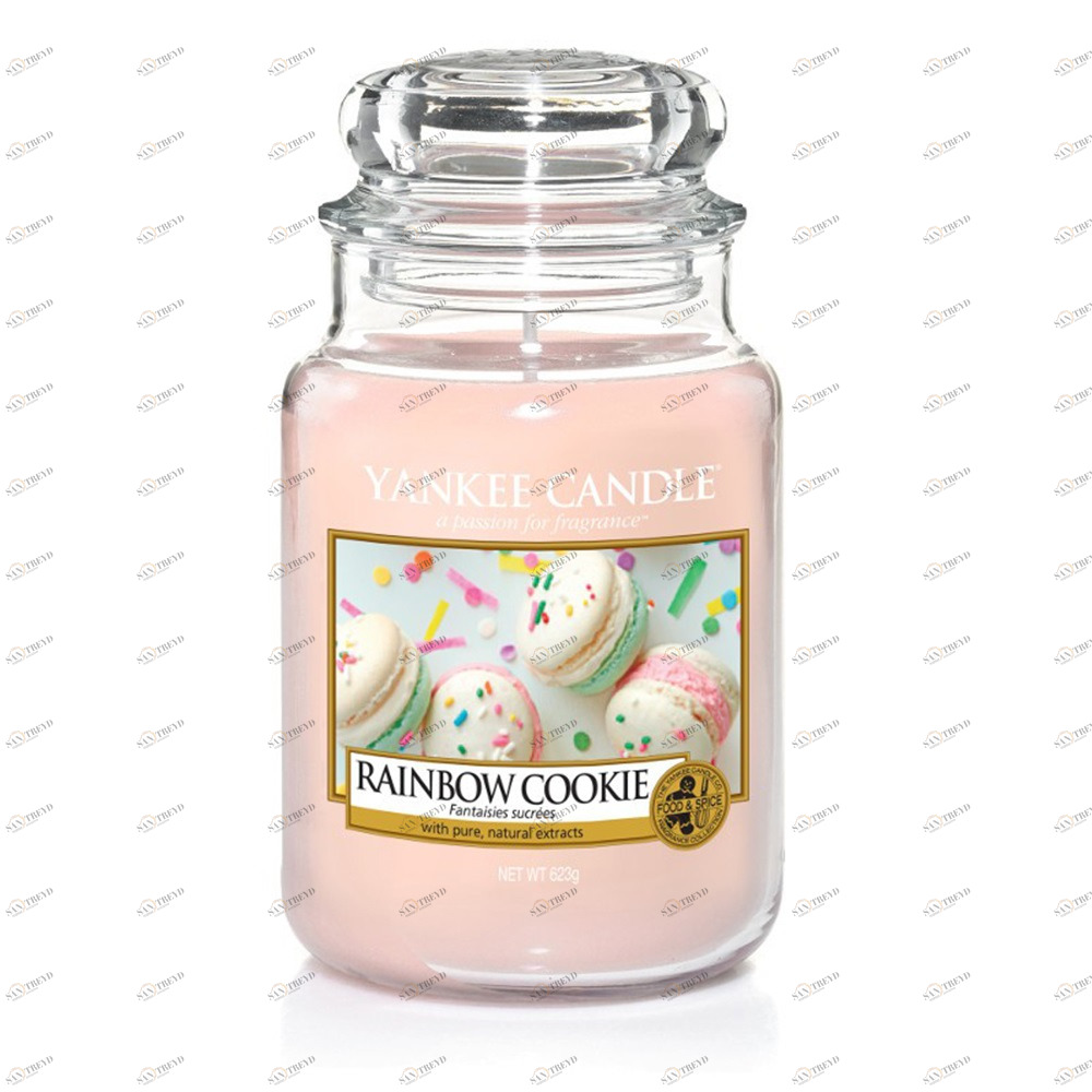 Свеча большая в стеклянной банке "Радужное печенье" Rainbow cookie 623 гр 110-150 часов YANKEE CANDLE  267856 Розовый 