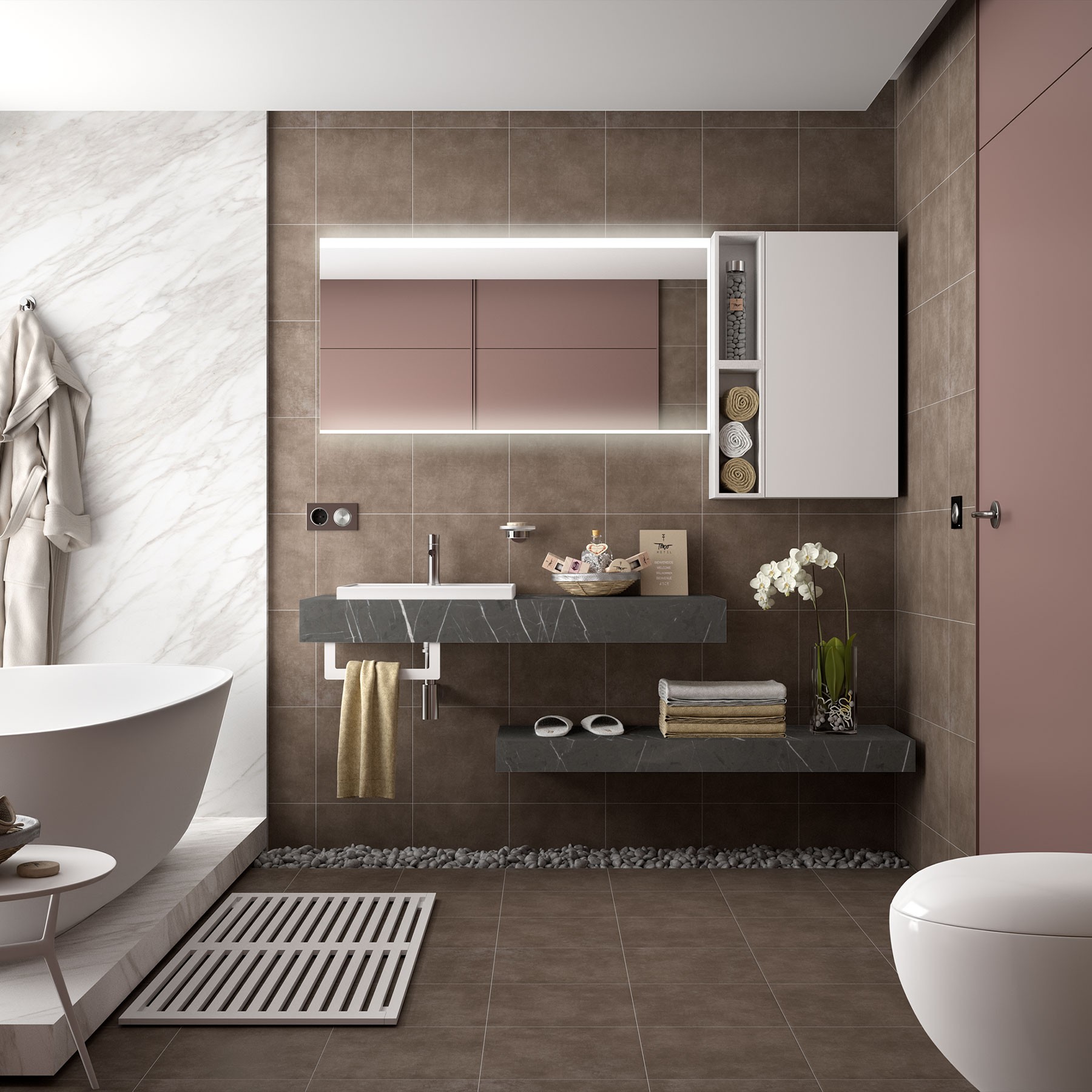 26309 SALGAR COMPAKT 51 от 600 до 800 мм с 1 половинной раковиной СЕРЫЙ КАМЕНЬ  - Вид №2