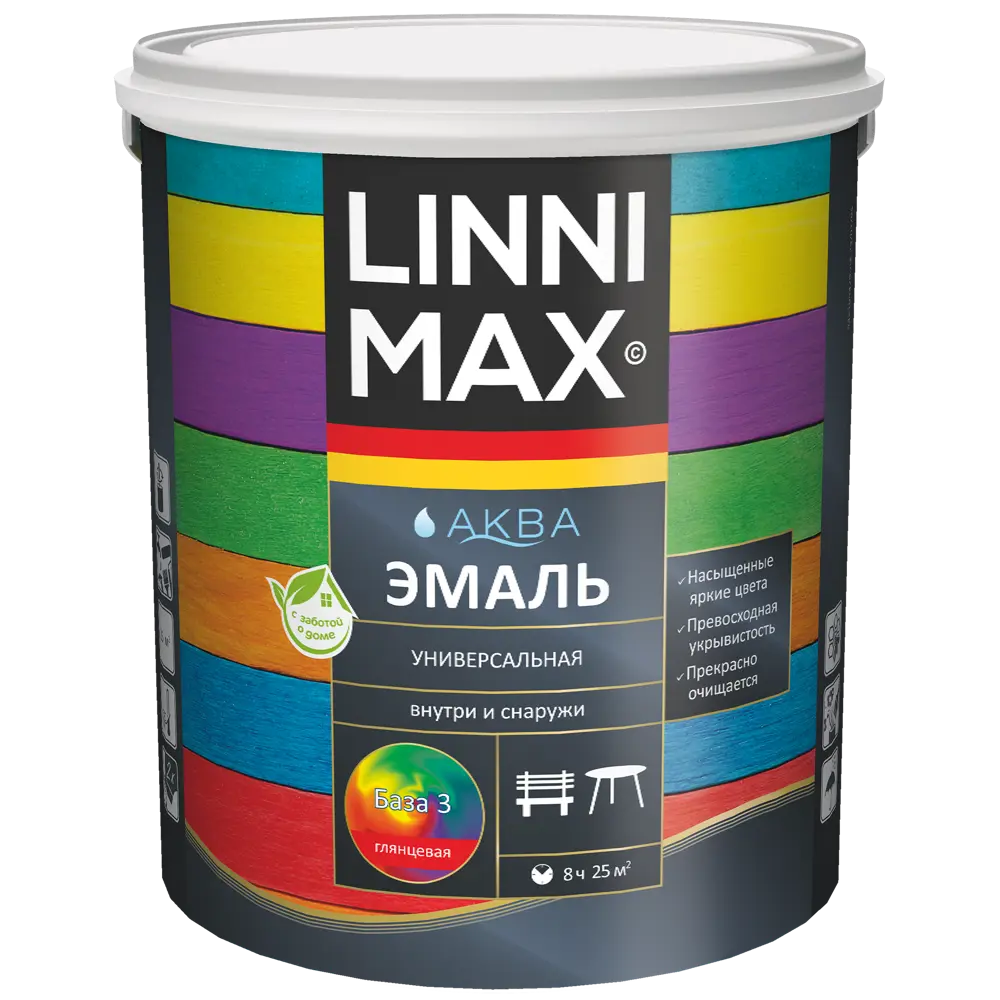 LINNIMAX Аква - прозрачная акриловая эмаль для дерева и металла 2.35 л 89349612 STLM-1541183