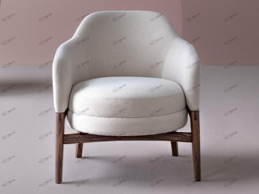 PIAVAL Кресло с обивкой из ткани с подлокотниками Macaron | contract sun-id-1361951