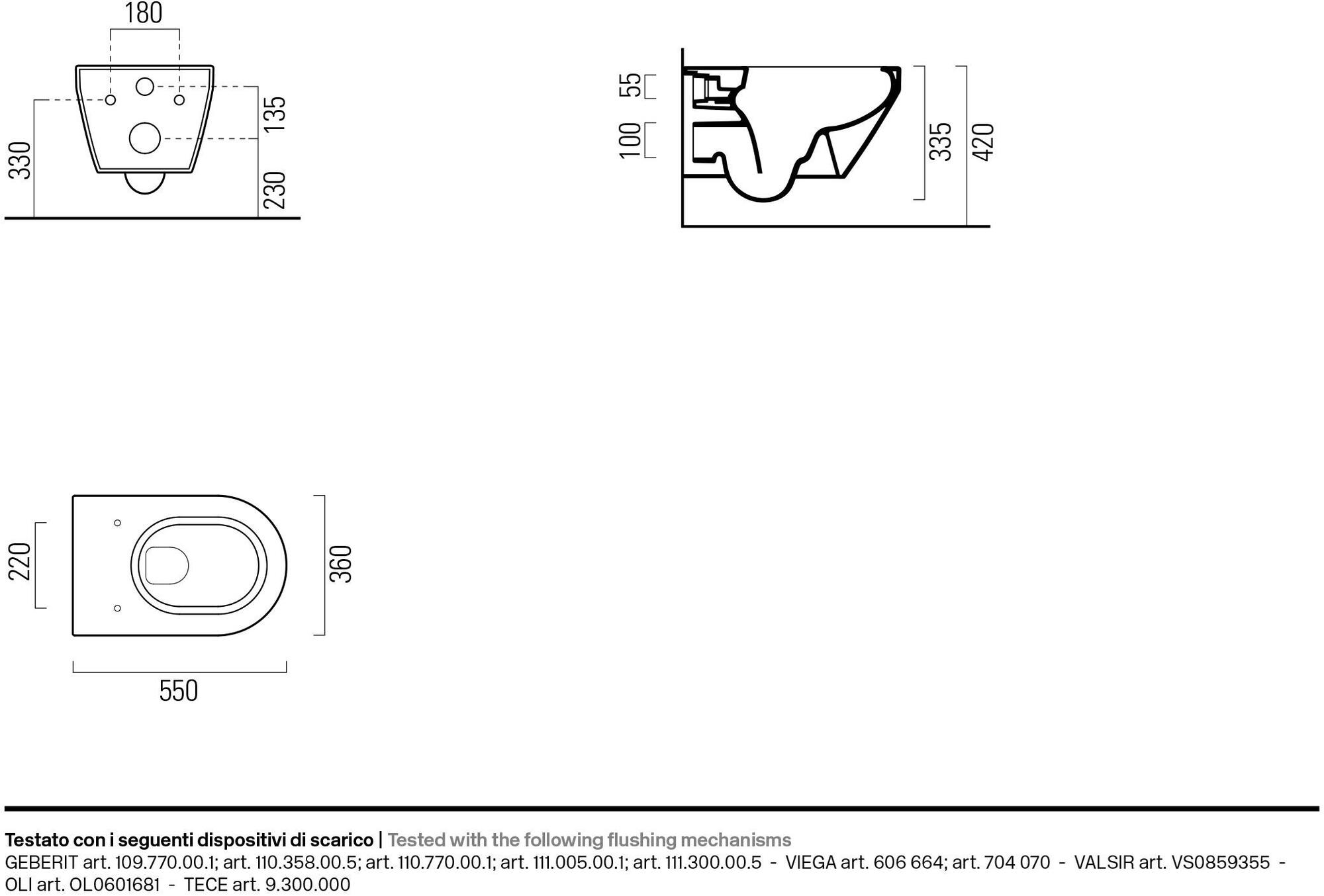 891511 Подвесной унитаз настенный Белый GSI ceramica Kube Италия - Вид №3