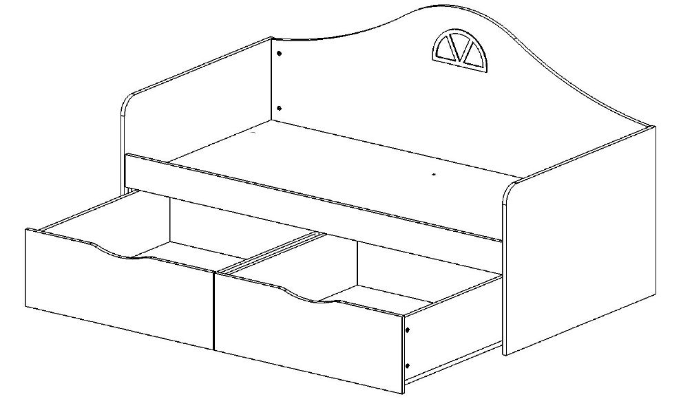 Детский диван-кровать с 2 ящиками "Амстердам" МАНДАРИН АМСТЕРДАМ 179539 Красный Santreyd  - Вид №3