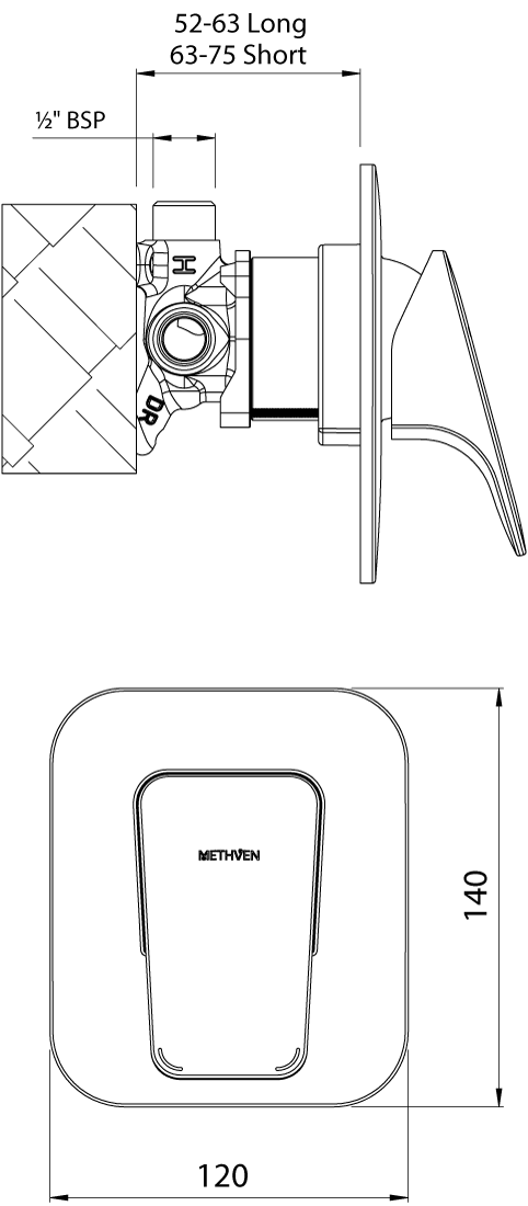 WAHFSCP Смеситель для душа Waipori с функцией Hyperflow Methven  - Вид №1